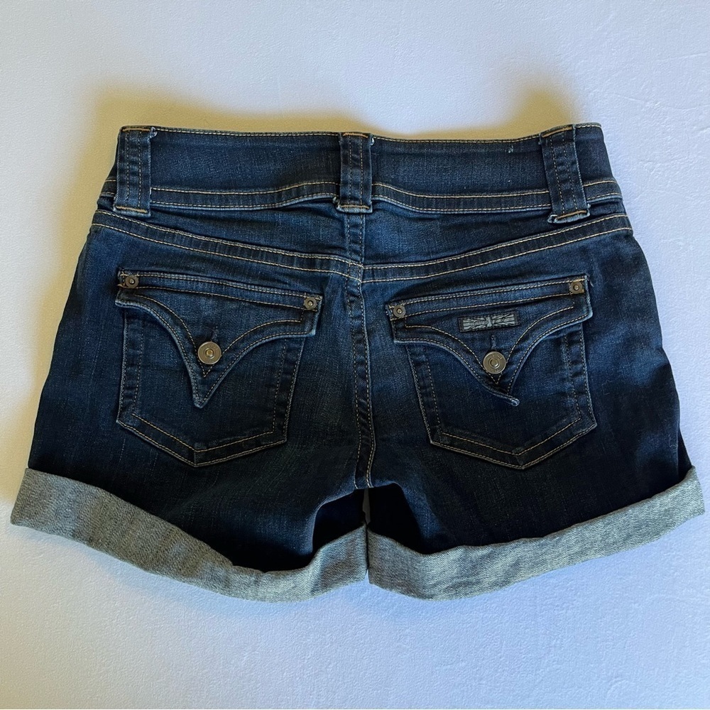 Hudson Mid Rise Dark Wash Denim Shorts Size 27 - Picture 6 of 8